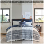 INK+IVY Mila 3 Piece Cotton Duvet Cover Set with Chenille Tufting