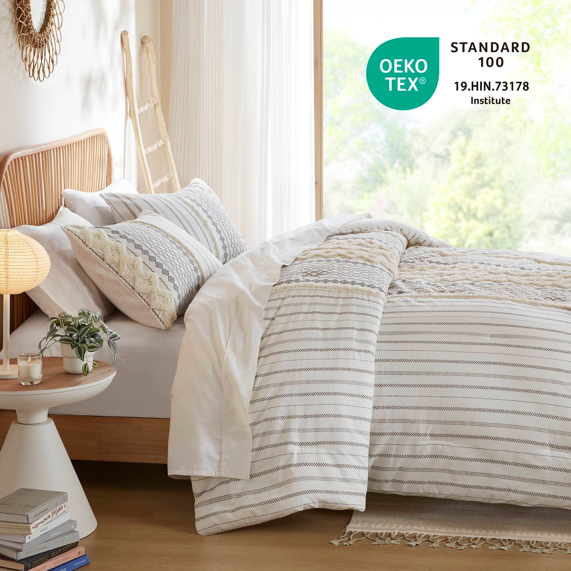 INK+IVY Imani Cotton Printed Comforter Set with Chenille