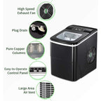 Ice Maker Machine Countertop-Portable Ice Cube Makers 26 lbs in 1 hrs
