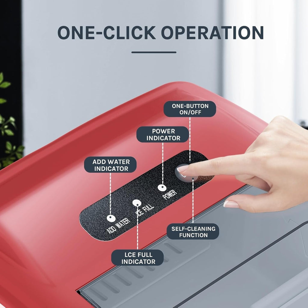 Ice Makers Countertop, Portable Ice Maker Machine with Handle, Self-Cleaning Ice Maker, for Home/Office/Kitchen