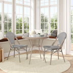 Indoor/Outdoor Commercial Bistro Set with Table and Two Chairs