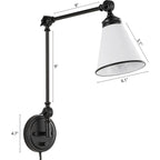 WINGBO Industrial Swing Arm Wall Sconce with Metal Shade,2-Pack...