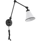 WINGBO Industrial Swing Arm Wall Sconce with Metal Shade,2-Pack...