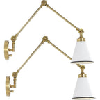 WINGBO Industrial Swing Arm Wall Sconce with Metal Shade,2-Pack...