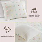 Intelligent Design Kids Ensley Pom Pom Cotton Jacquard Quilt Set with Throw Pillows