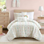 Intelligent Design Kids Ensley Pom Pom Cotton Jacquard Quilt Set with Throw Pillows