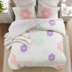 Intelligent Design Kids Madeline Floral Reversible Tufted Chenille Duvet Cover Set