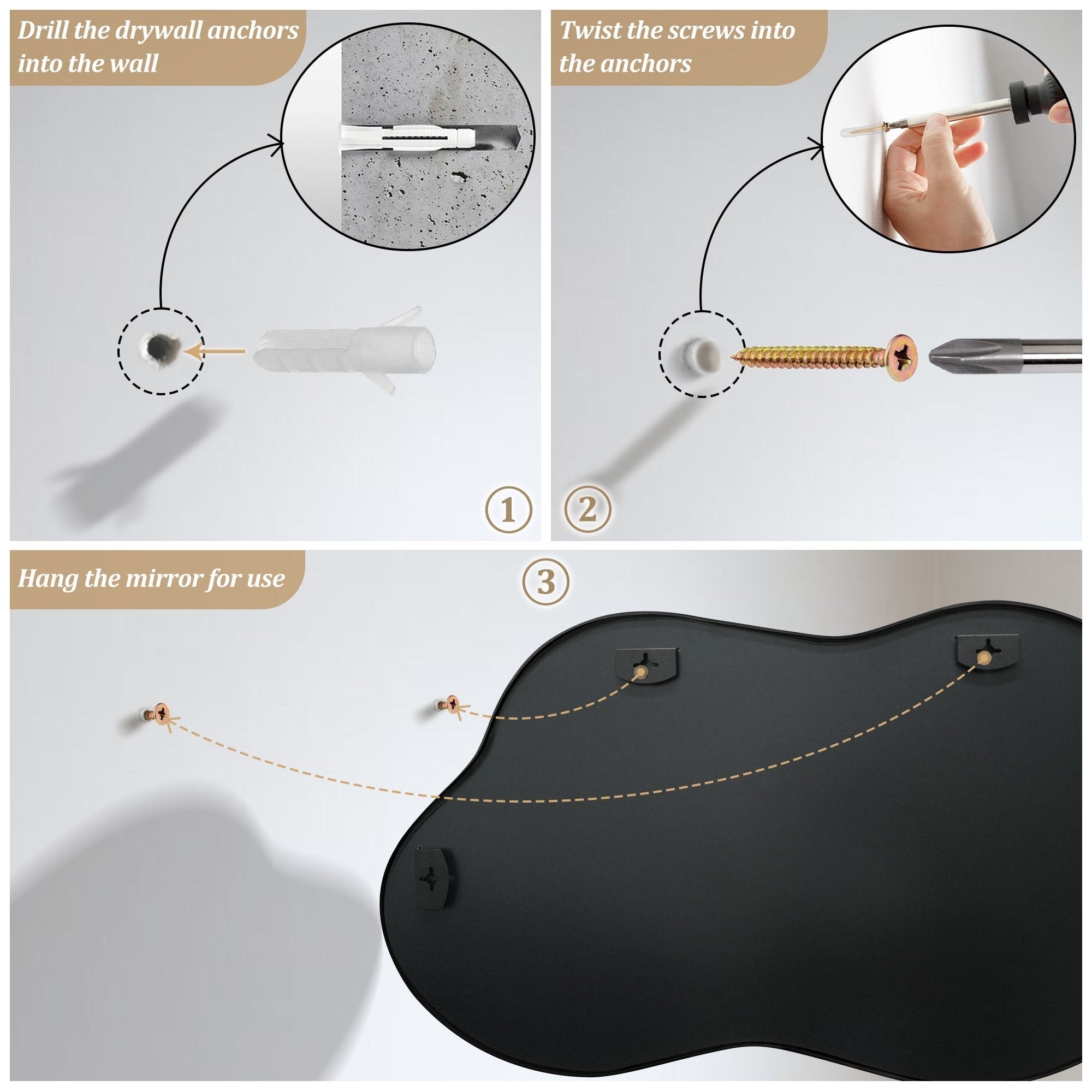 Irregular Wall Mirror Asymmetrical Decorative Wall Mirror