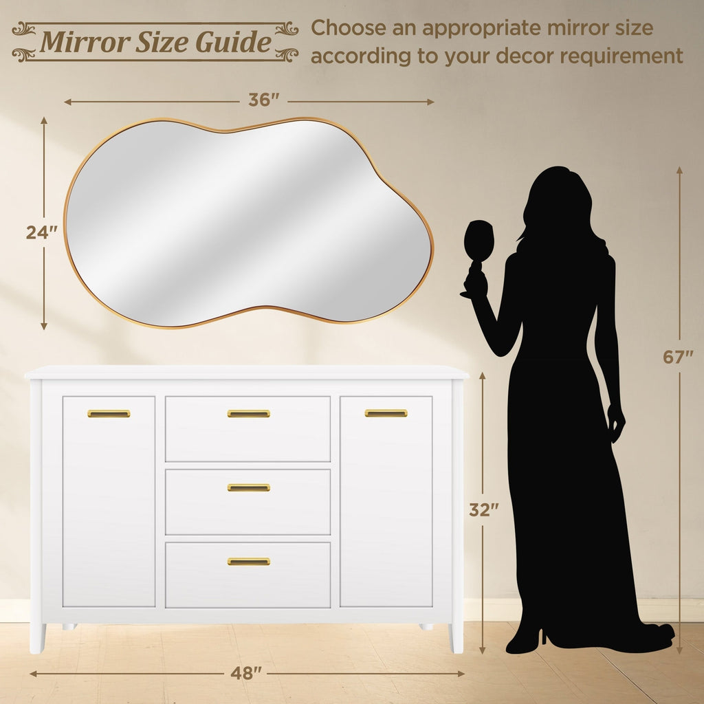 Irregular Wall Mirror Asymmetrical Decorative Wall Mirror