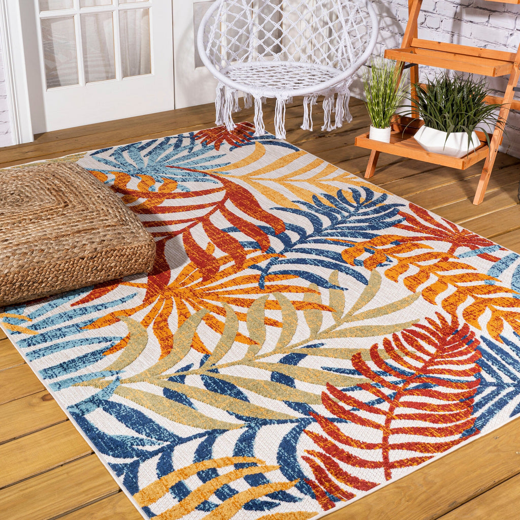 JONATHAN Y Aydin Palm Leaves Indoor/Outdoor Area Rug