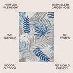 JONATHAN Y Aydin Palm Leaves Indoor/Outdoor Area Rug