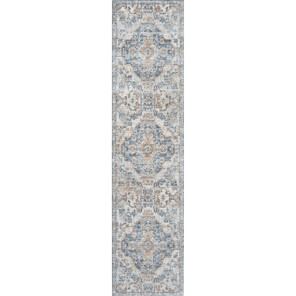 JONATHAN Y Brandy Bohemian Medallion Low-Pile Machine-Washable Cream/Terra Area Rug