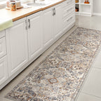 JONATHAN Y Brandy Bohemian Medallion Low-Pile Machine-Washable Cream/Terra Area Rug