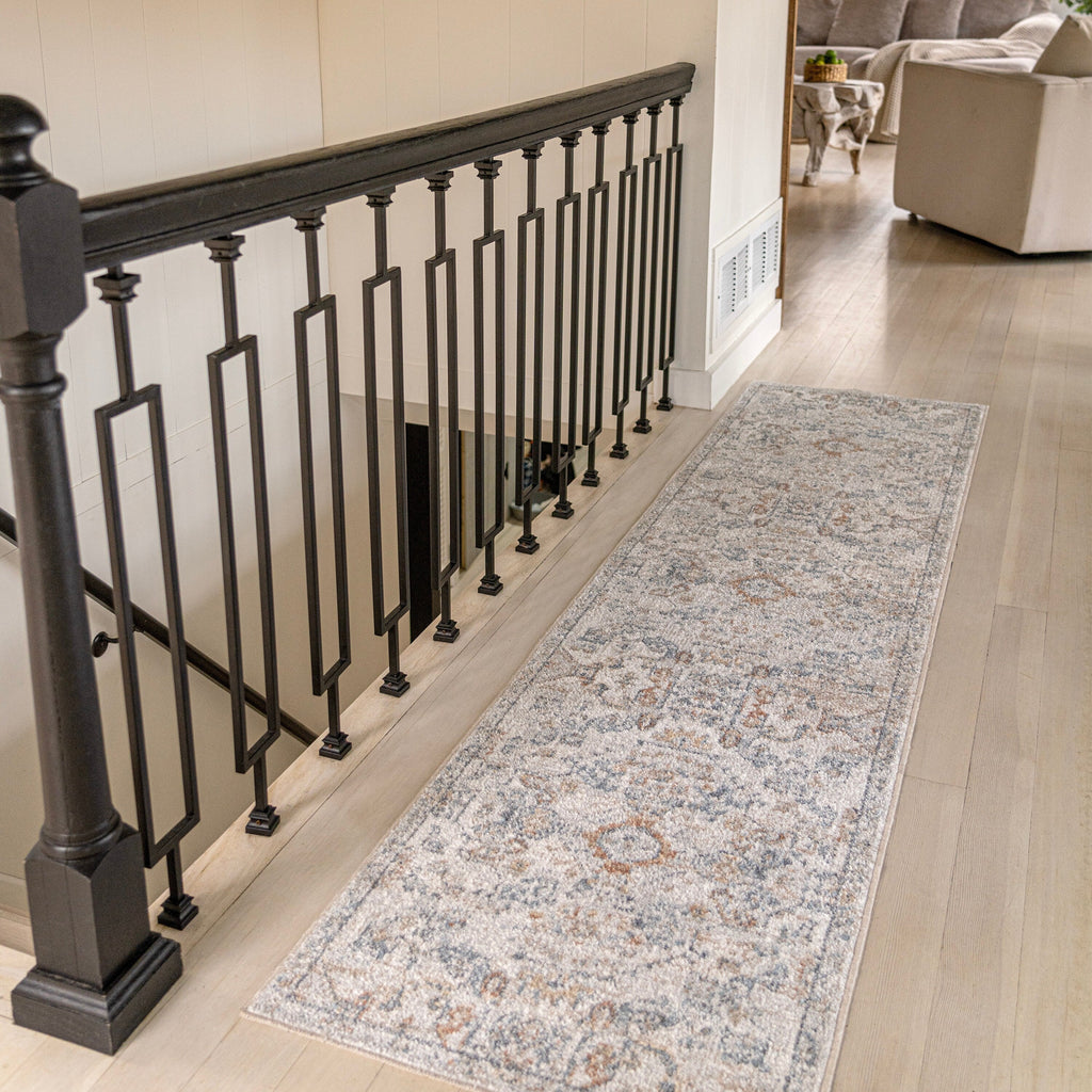 JONATHAN Y Brandy Bohemian Medallion Low-Pile Machine-Washable Cream/Terra Area Rug