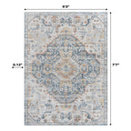 JONATHAN Y Brandy Bohemian Medallion Low-Pile Machine-Washable Cream/Terra Area Rug