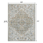 JONATHAN Y Brandy Bohemian Medallion Low-Pile Machine-Washable Cream/Terra Area Rug