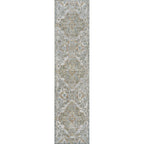 JONATHAN Y Brandy Bohemian Medallion Low-Pile Machine-Washable Cream/Terra Area Rug