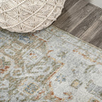 JONATHAN Y Brandy Bohemian Medallion Low-Pile Machine-Washable Cream/Terra Area Rug
