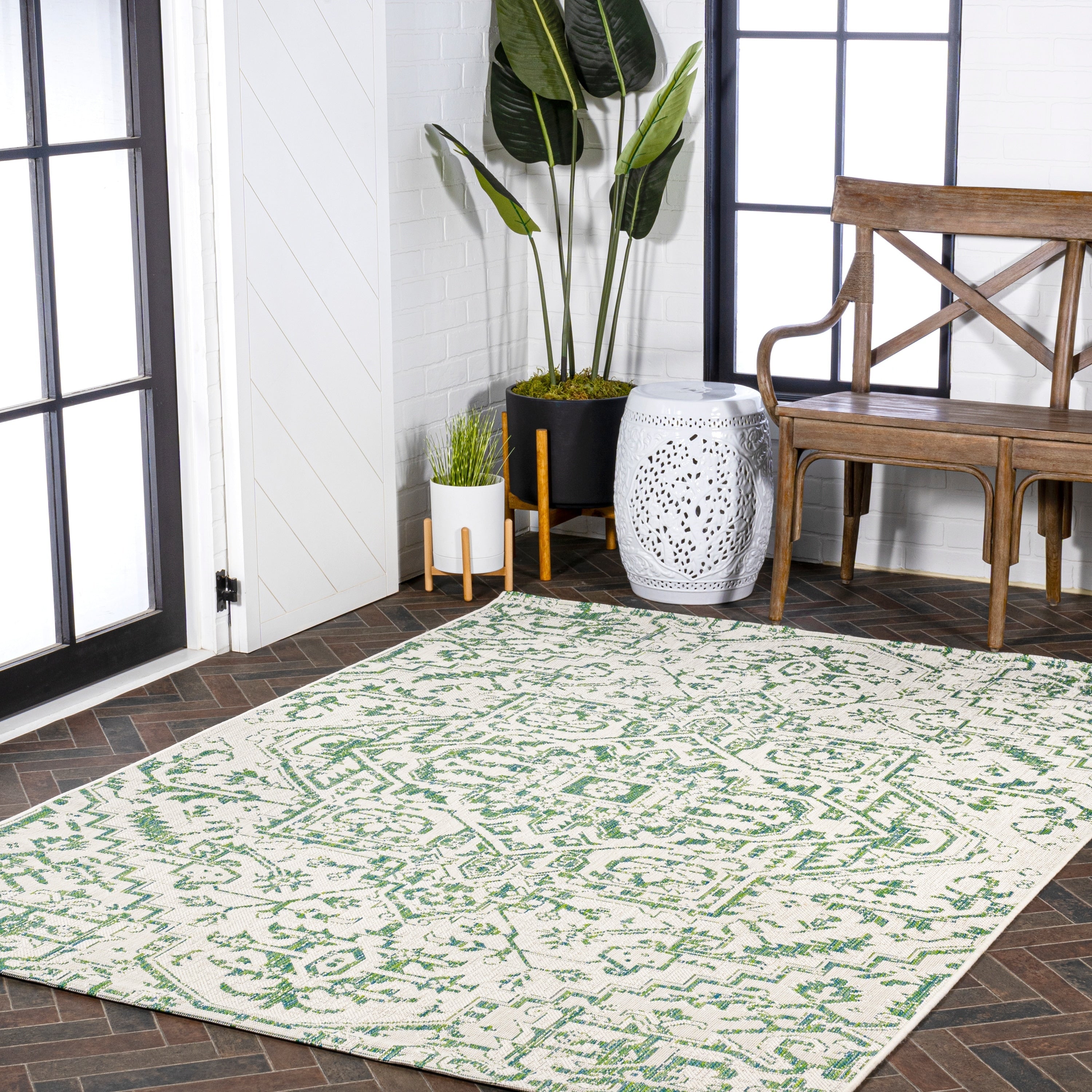 JONATHAN Y Charleston Medallion Indoor/Outdoor Area Rug