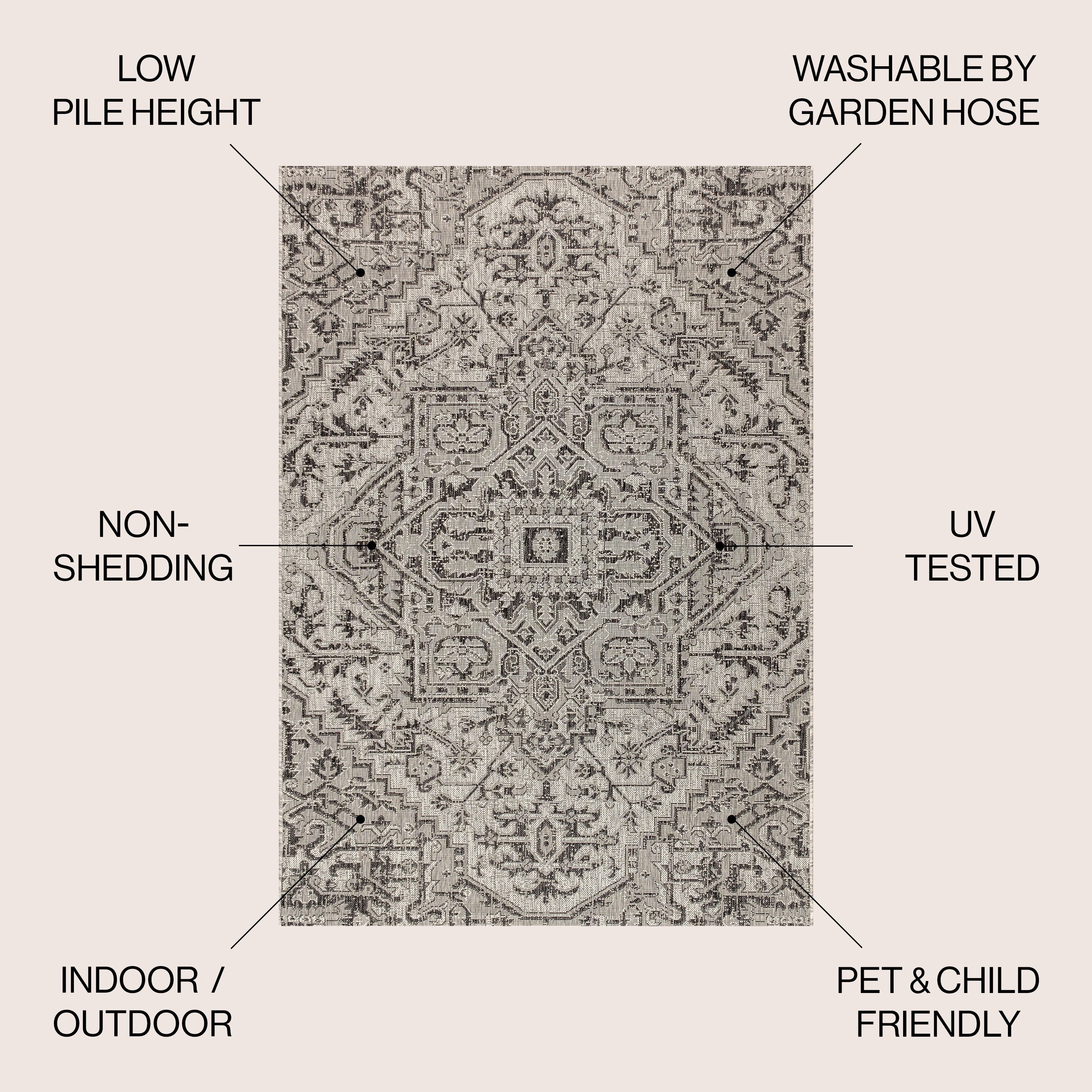 JONATHAN Y Charleston Medallion Indoor/Outdoor Area Rug