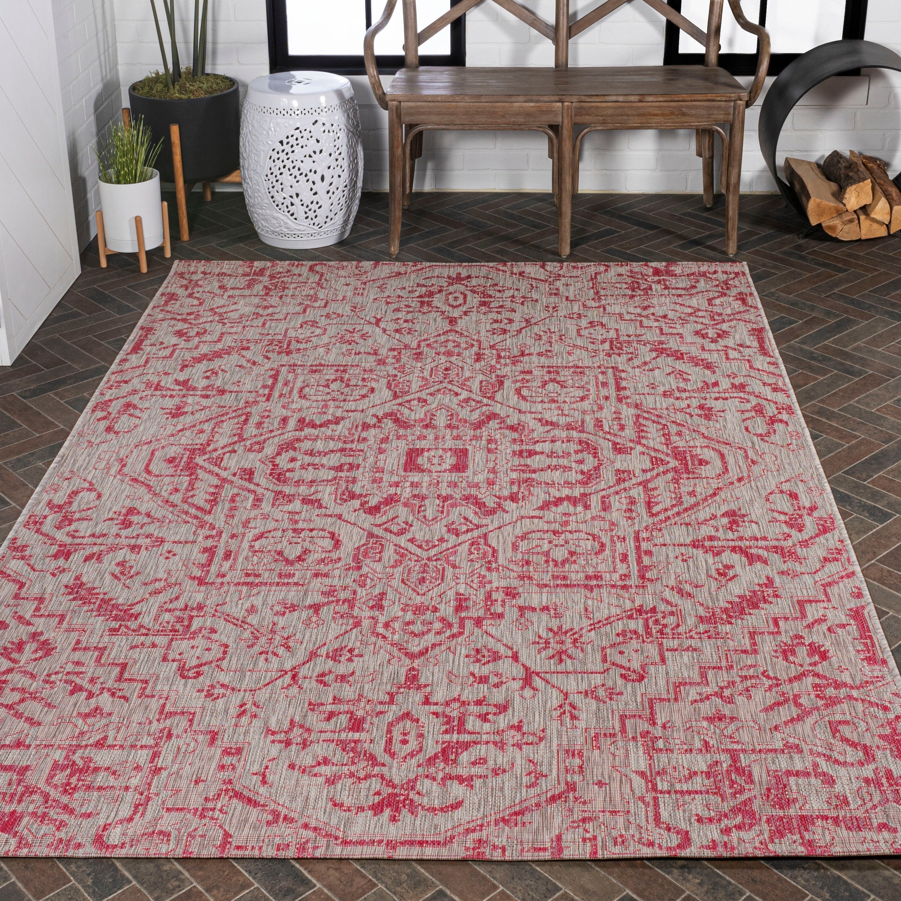 JONATHAN Y Charleston Medallion Indoor/Outdoor Area Rug