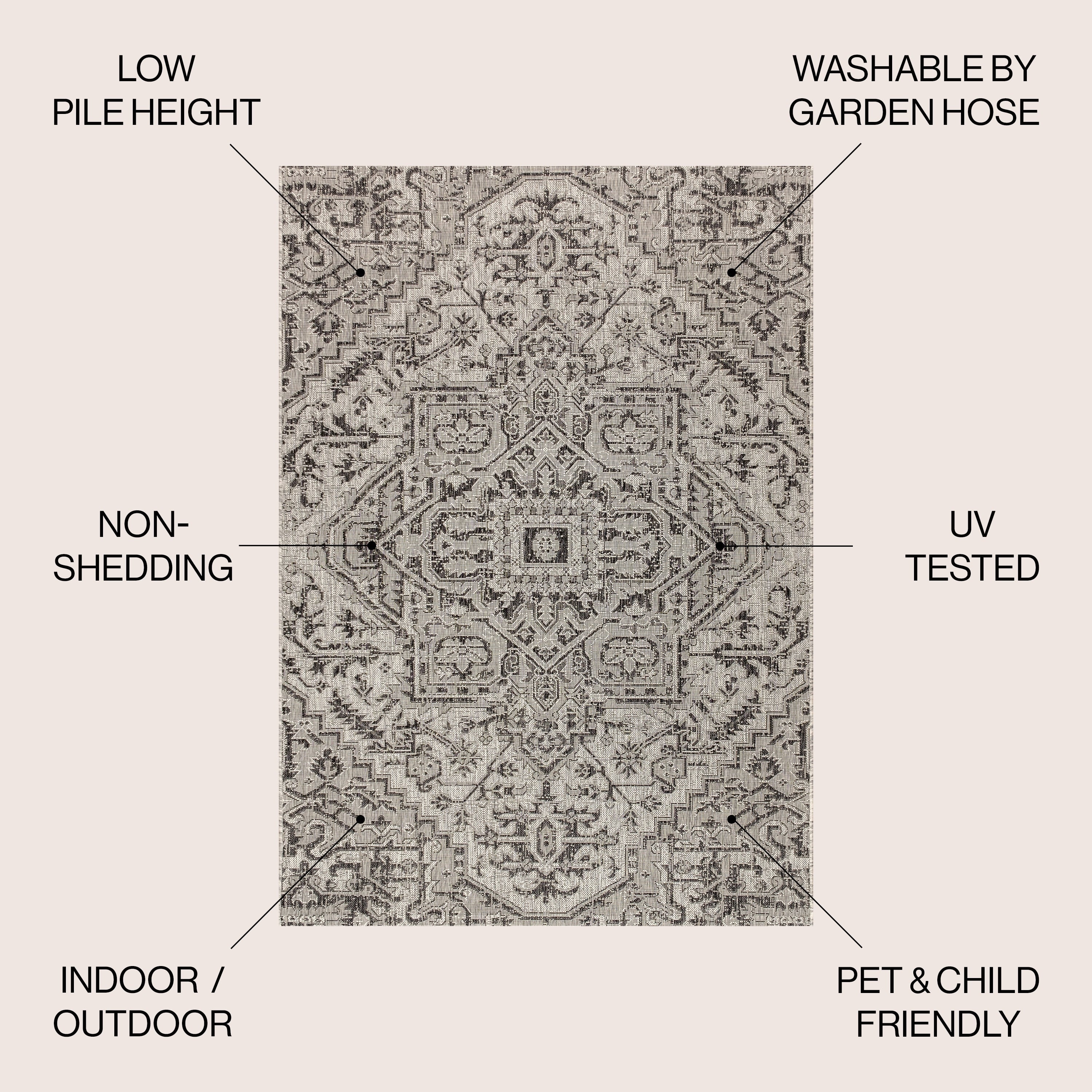 JONATHAN Y Charleston Medallion Indoor/Outdoor Area Rug