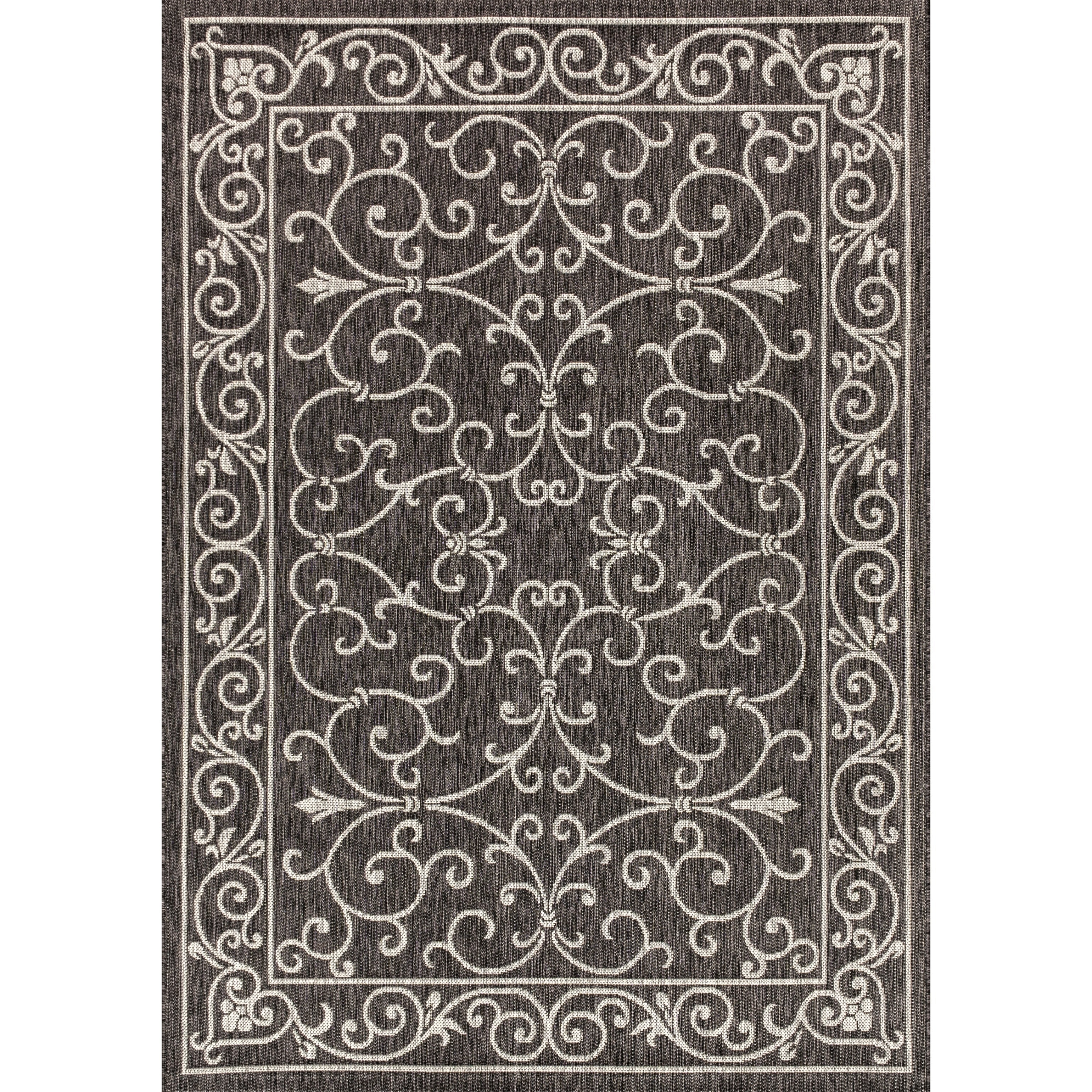 JONATHAN Y Filigree Textured Weave Indoor/Outdoor Area Rug
