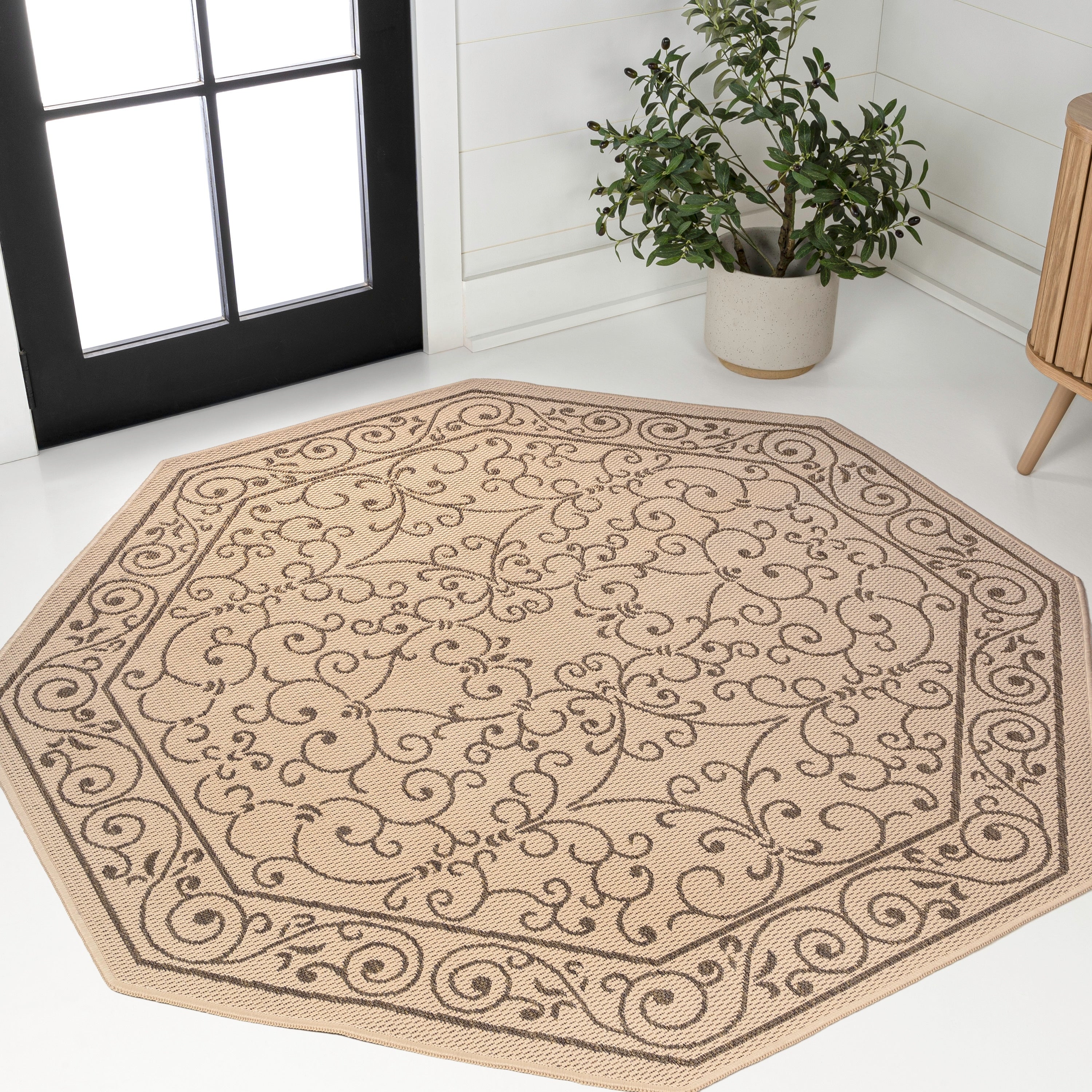 JONATHAN Y Filigree Textured Weave Indoor/Outdoor Area Rug