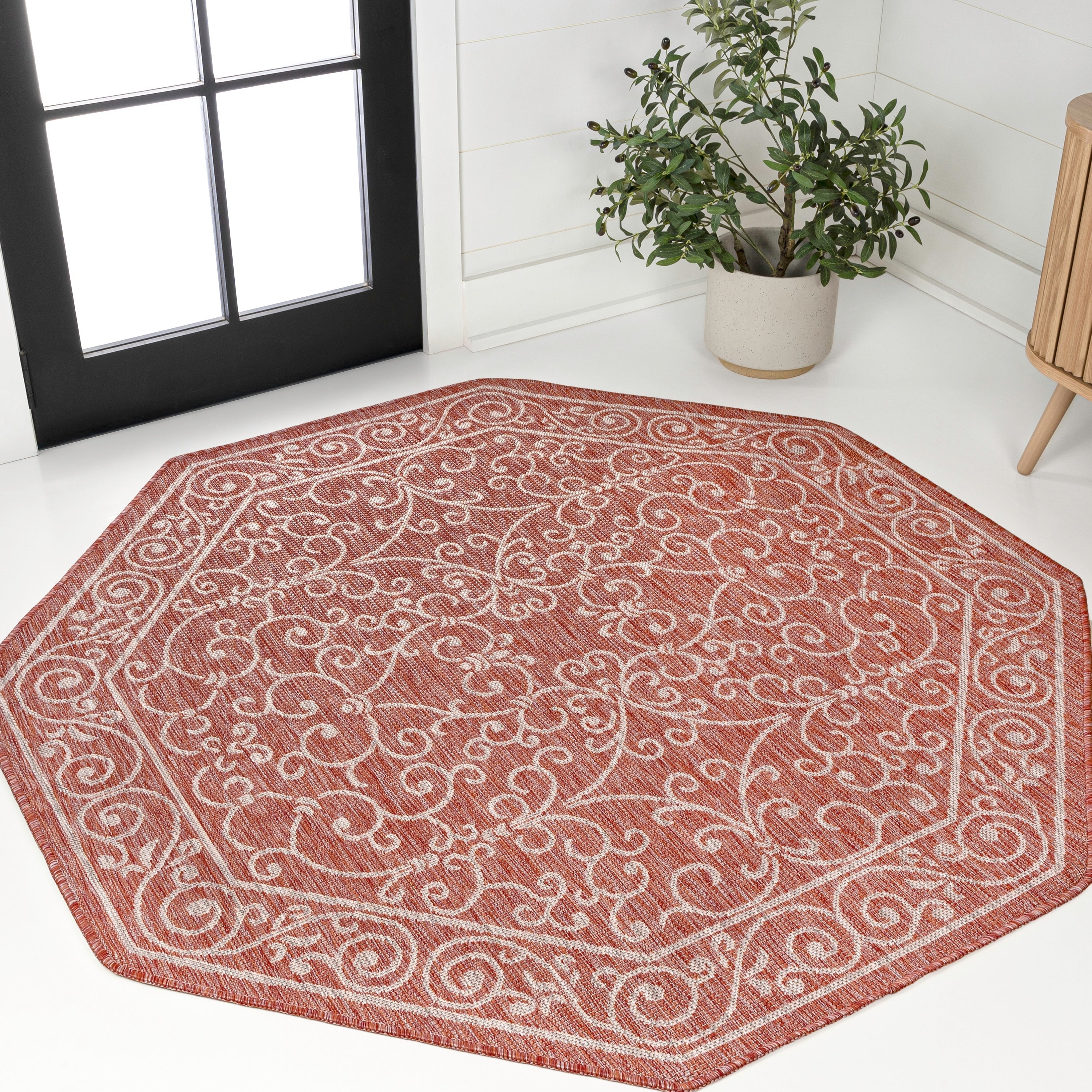 JONATHAN Y Filigree Textured Weave Indoor/Outdoor Area Rug