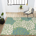 JONATHAN Y Floral Textured Weave Indoor/Outdoor Area Rug
