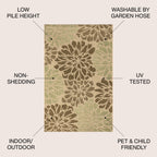 JONATHAN Y Floral Textured Weave Indoor/Outdoor Area Rug