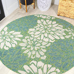 JONATHAN Y Floral Textured Weave Indoor/Outdoor Area Rug