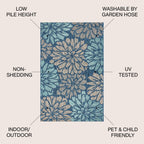 JONATHAN Y Floral Textured Weave Indoor/Outdoor Area Rug