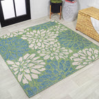 JONATHAN Y Floral Textured Weave Indoor/Outdoor Area Rug