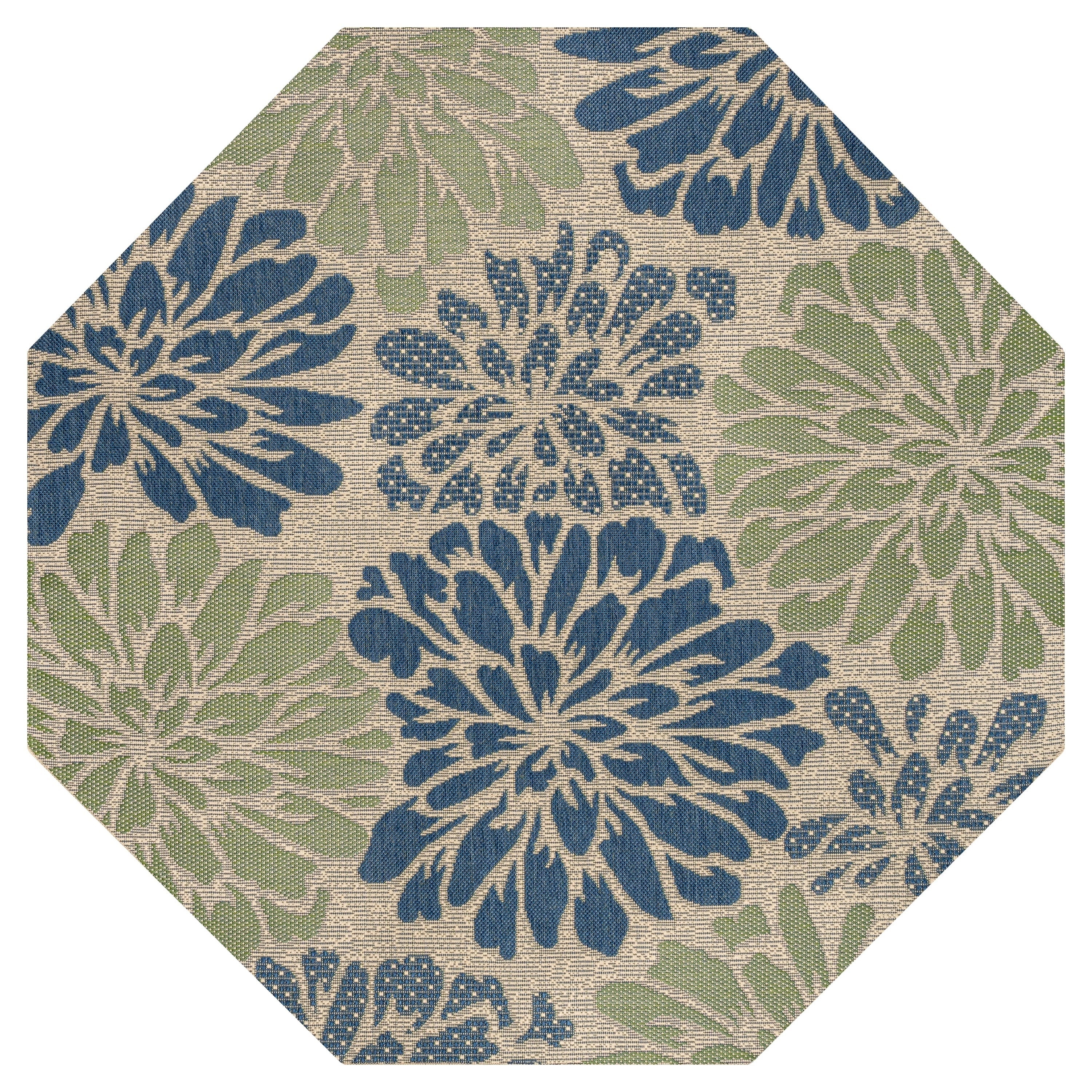 JONATHAN Y Floral Textured Weave Indoor/Outdoor Area Rug