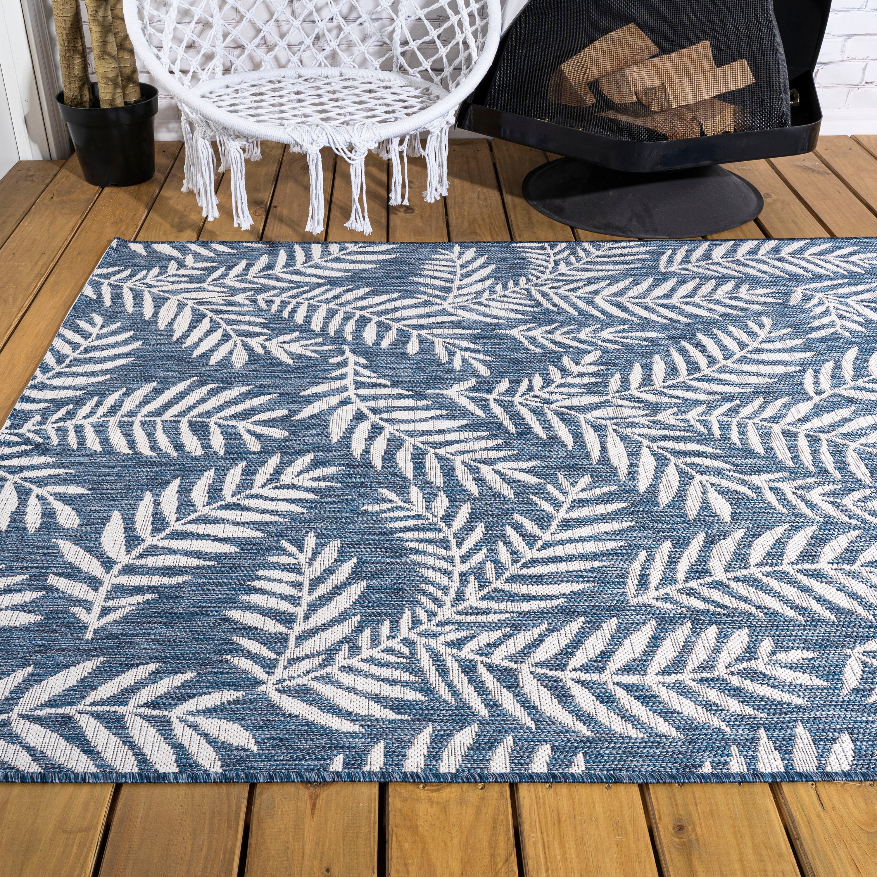 JONATHAN Y Galon Palm Frond Indoor/Outdoor Area Rug