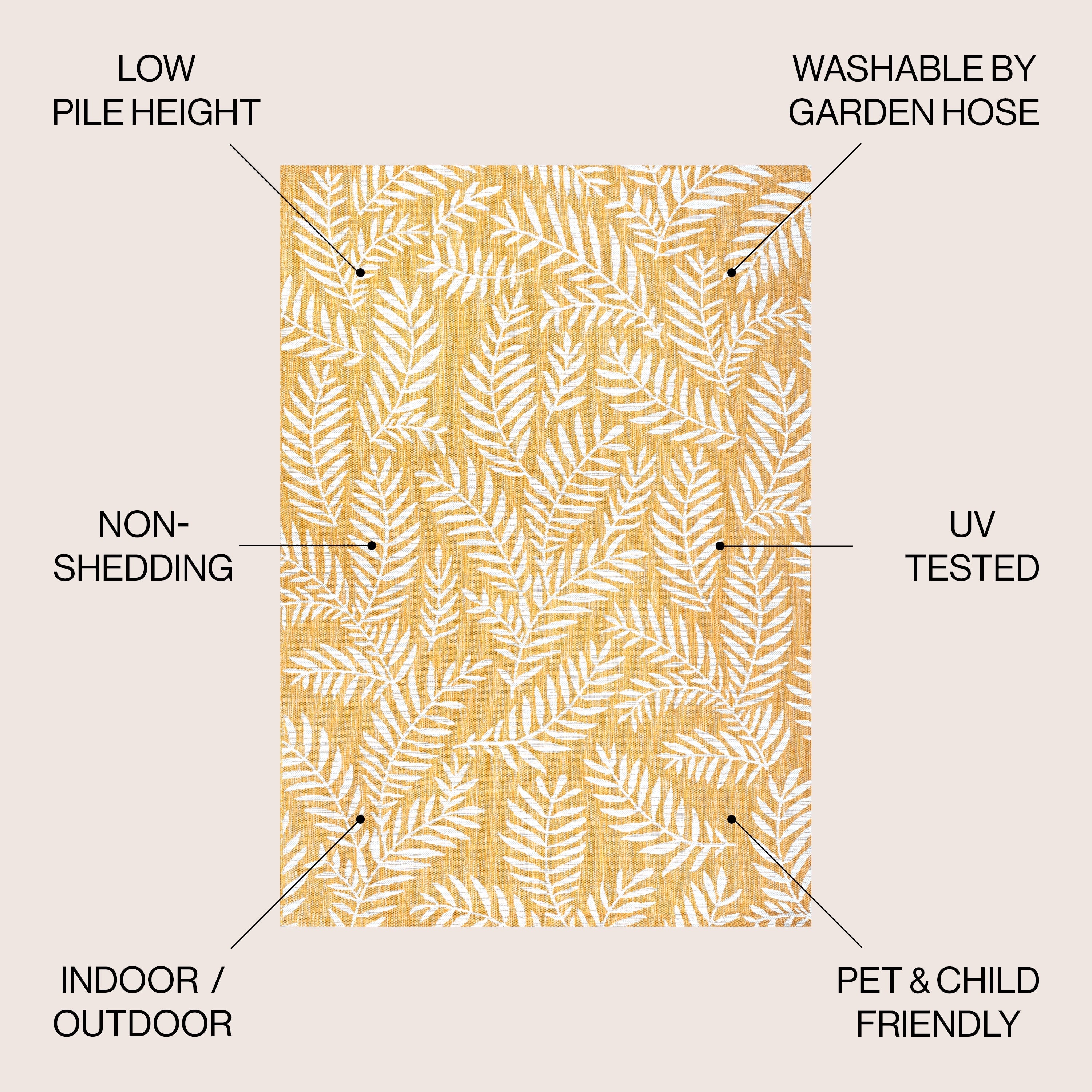 JONATHAN Y Galon Palm Frond Indoor/Outdoor Area Rug