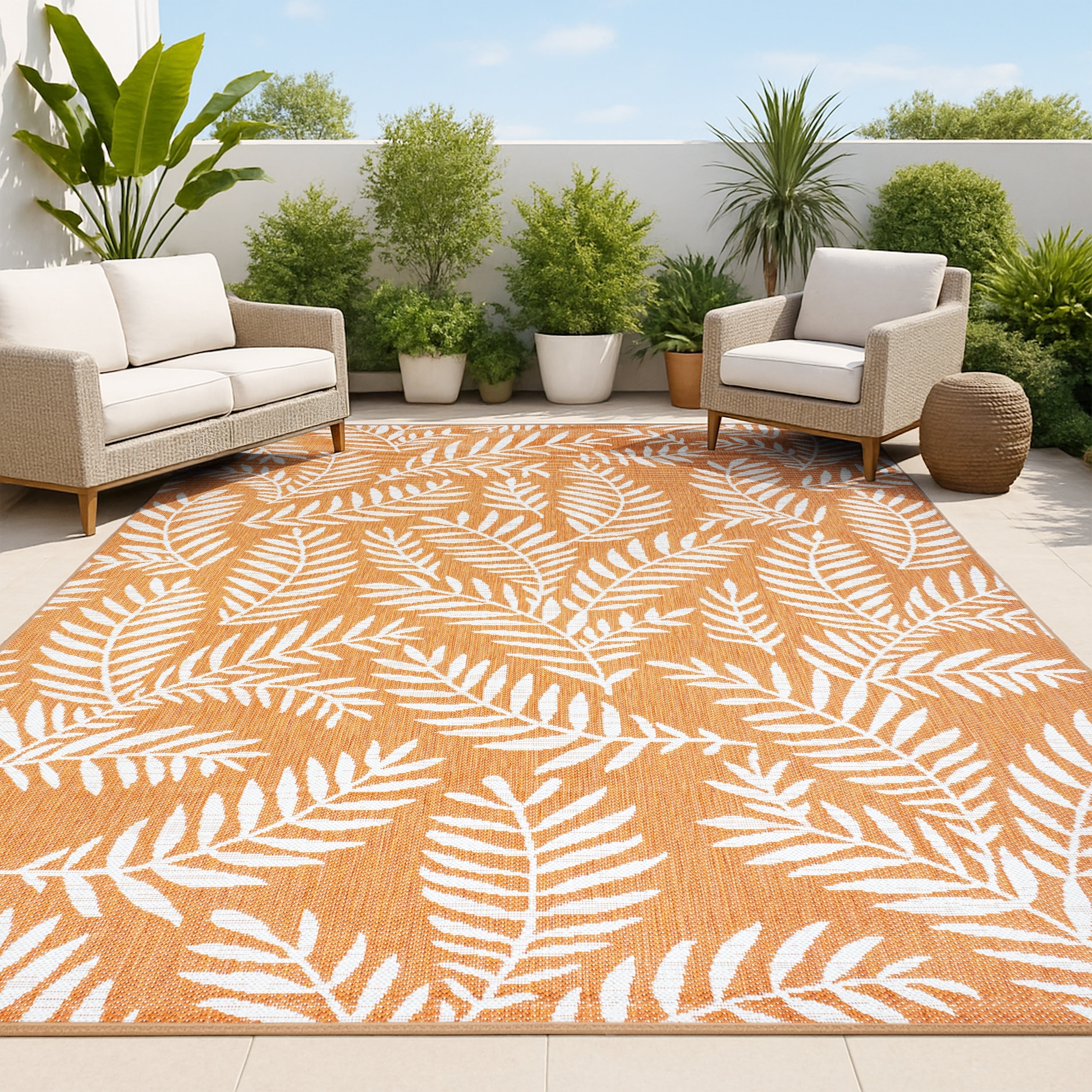 JONATHAN Y Galon Palm Frond Indoor/Outdoor Area Rug