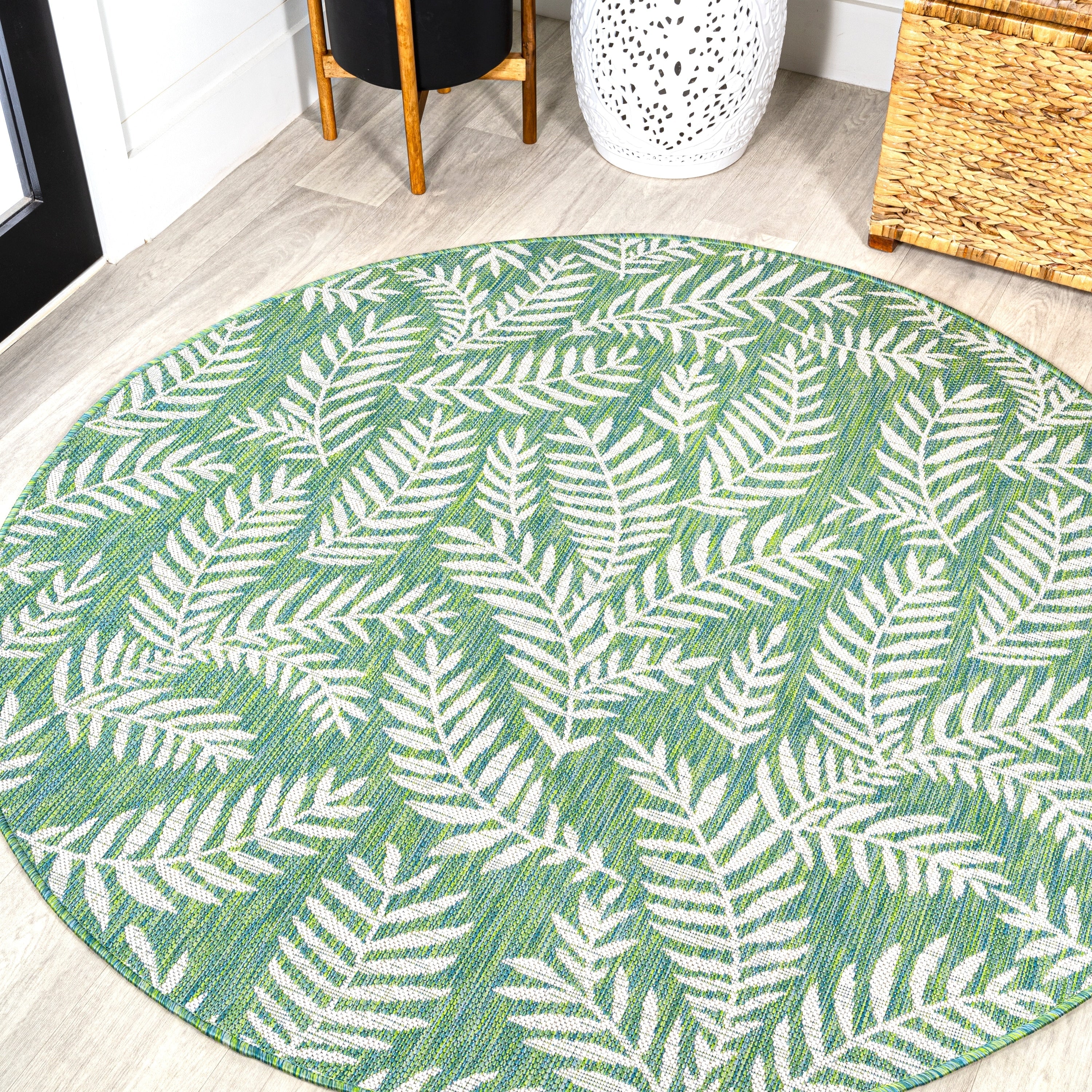 JONATHAN Y Galon Palm Frond Indoor/Outdoor Area Rug