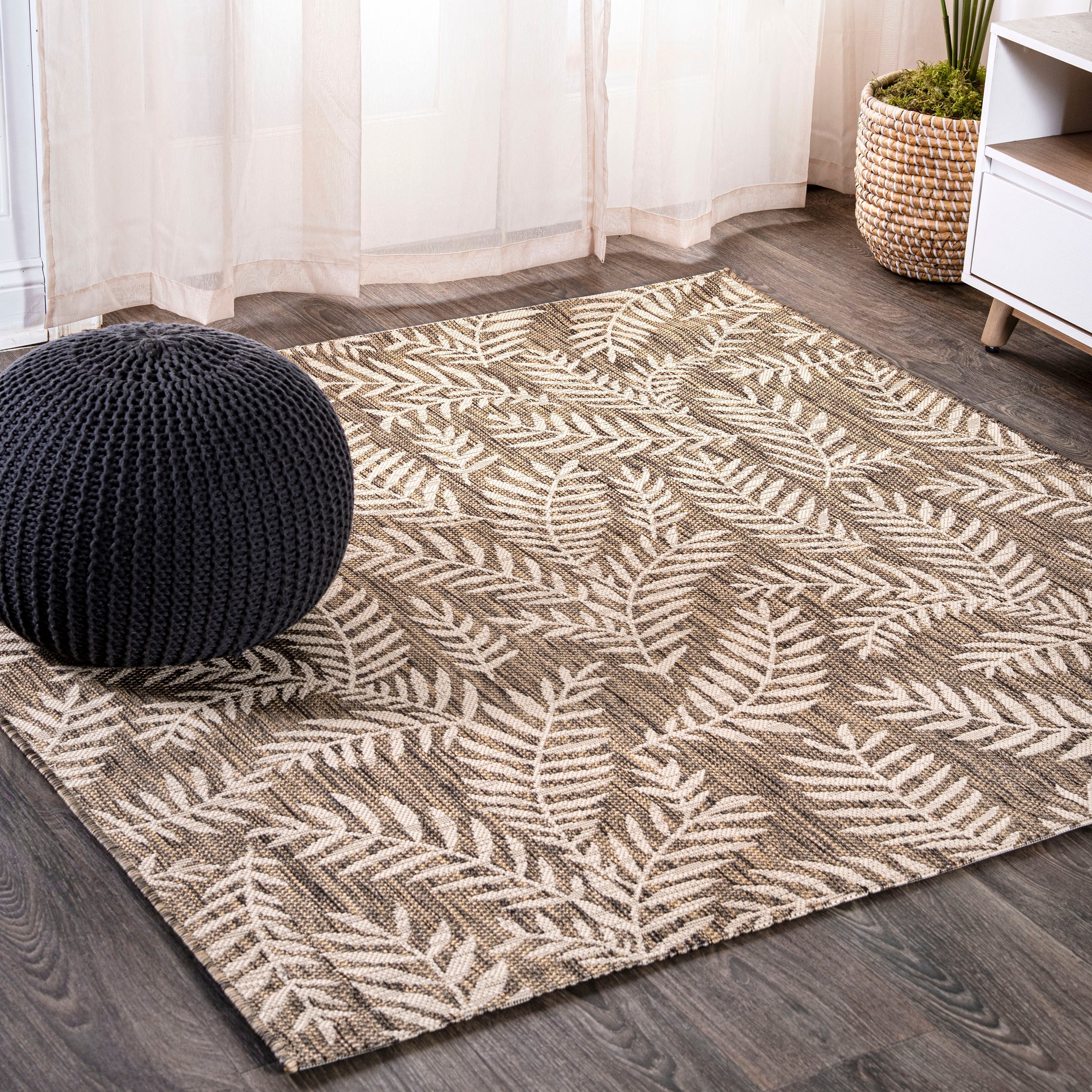 JONATHAN Y Galon Palm Frond Indoor/Outdoor Area Rug
