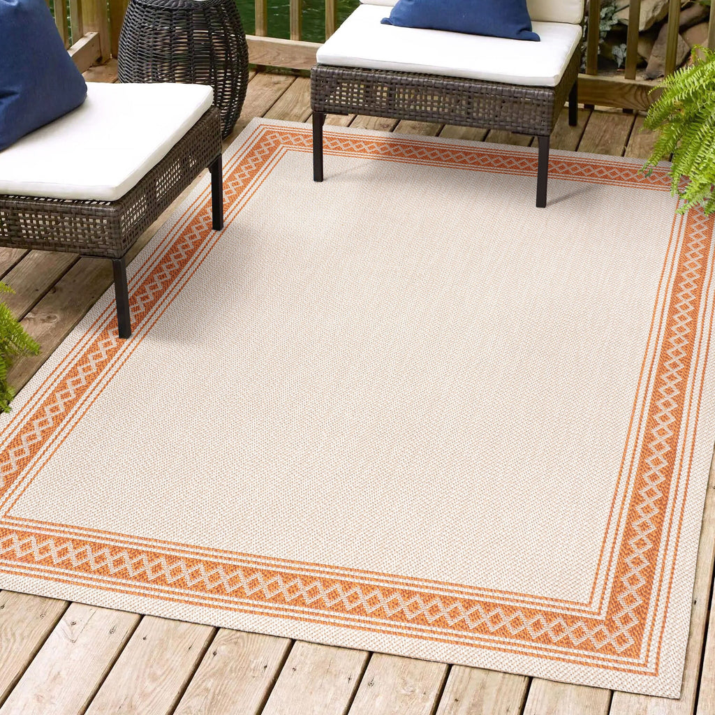 JONATHAN Y Havana Classic Diamond Border Indoor/Outdoor Area Rug