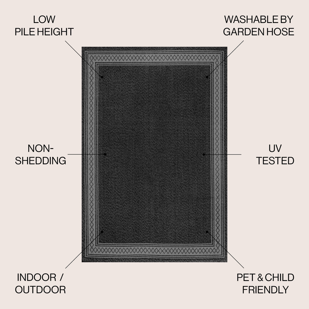 JONATHAN Y Havana Classic Diamond Border Indoor/Outdoor Area Rug