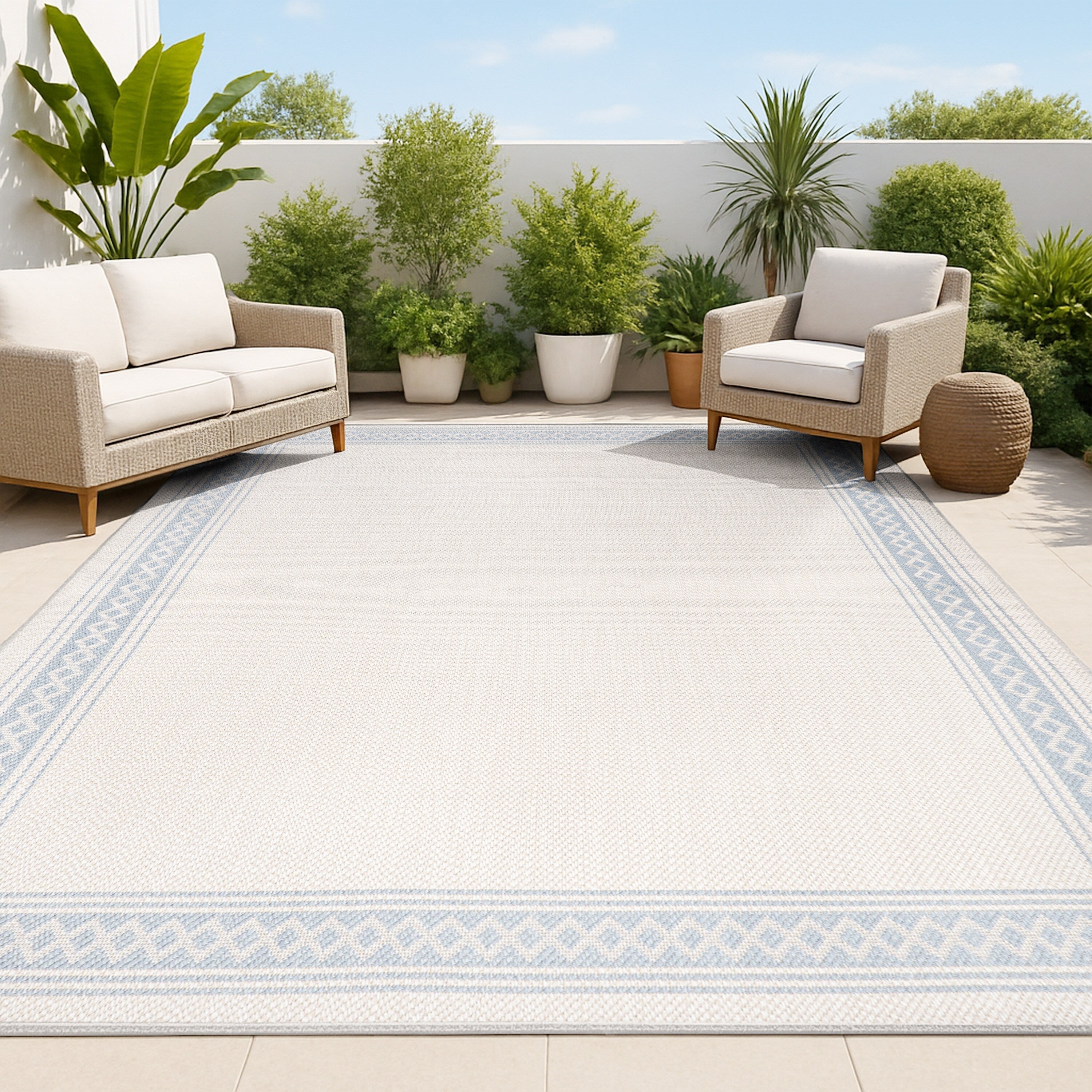 JONATHAN Y Havana Classic Diamond Border Indoor/Outdoor Area Rug