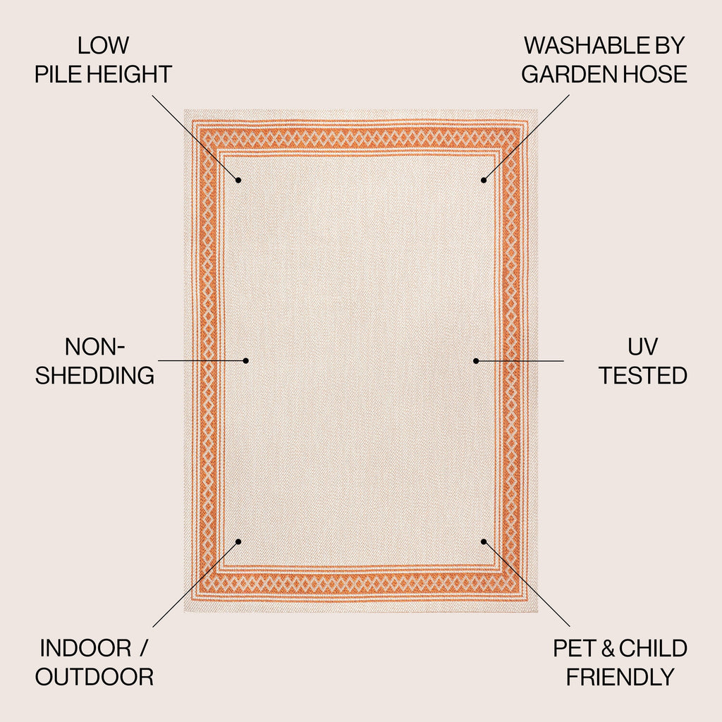 JONATHAN Y Havana Classic Diamond Border Indoor/Outdoor Area Rug