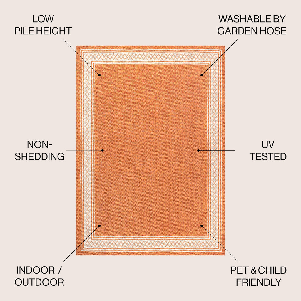 JONATHAN Y Havana Classic Diamond Border Indoor/Outdoor Area Rug