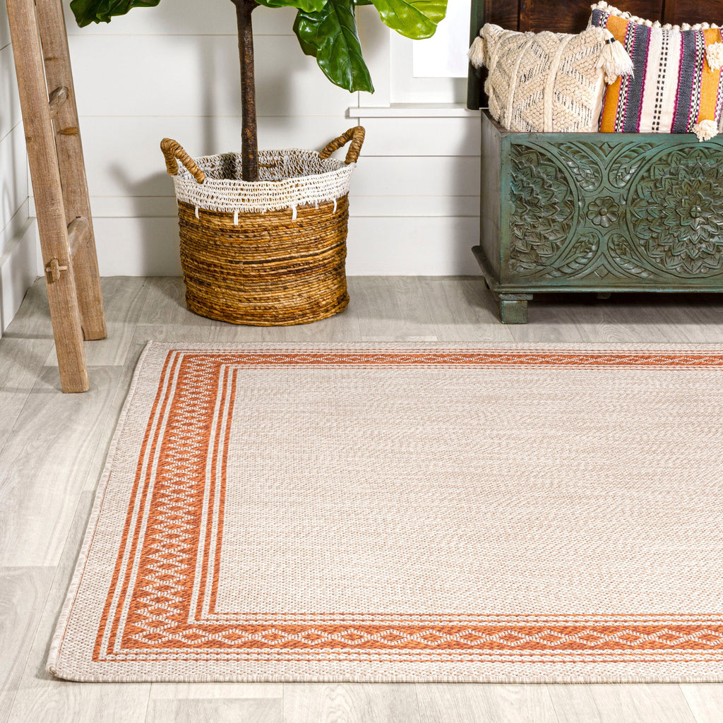 JONATHAN Y Havana Classic Diamond Border Indoor/Outdoor Area Rug