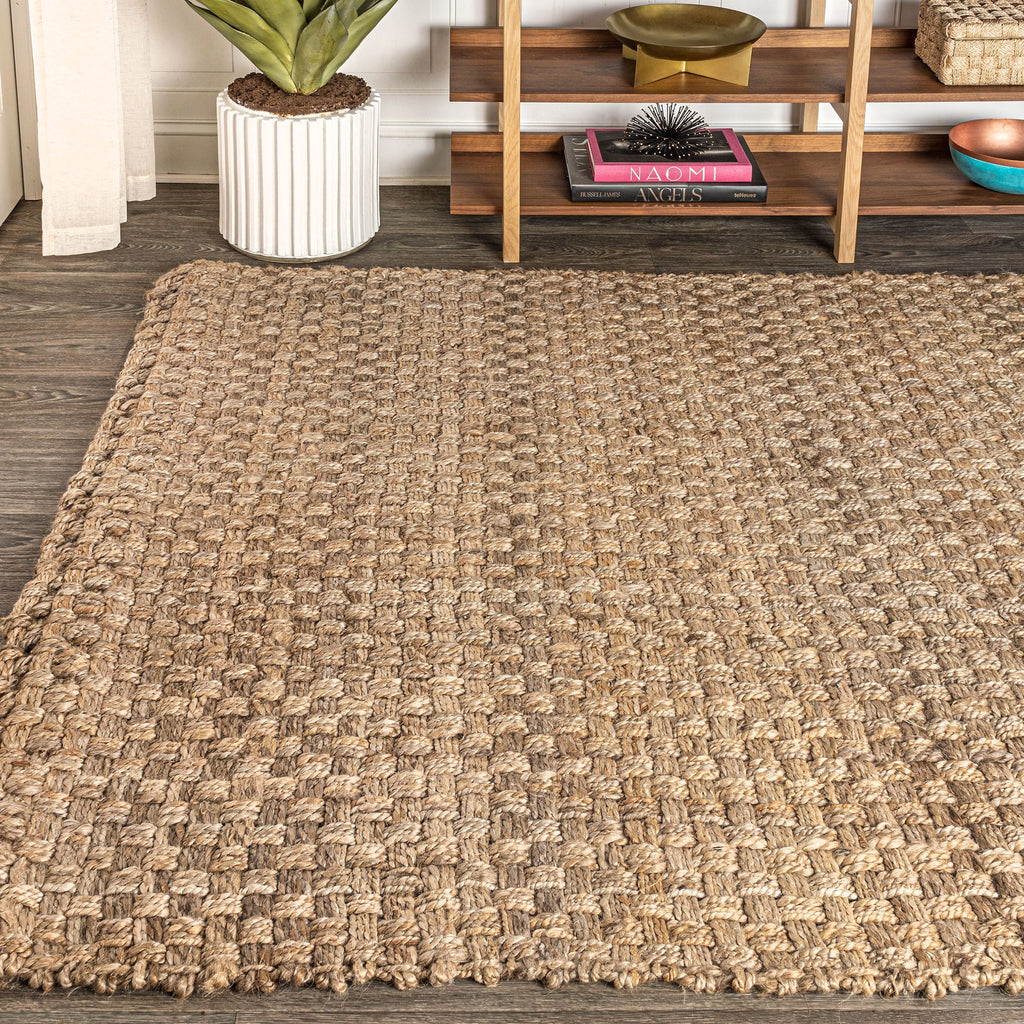 JONATHAN Y Hiro Hand Woven Boucle Chunky Jute Area Rug
