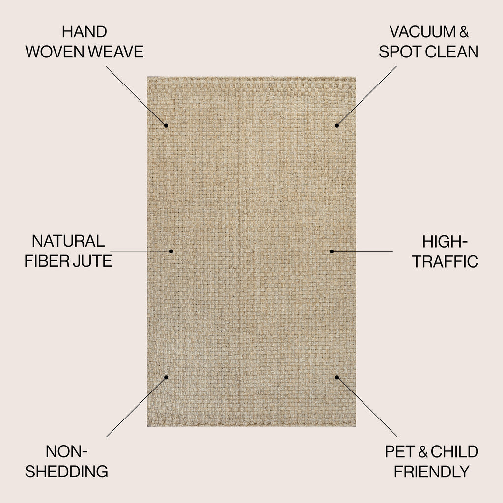 JONATHAN Y Hiro Hand Woven Boucle Chunky Jute Area Rug