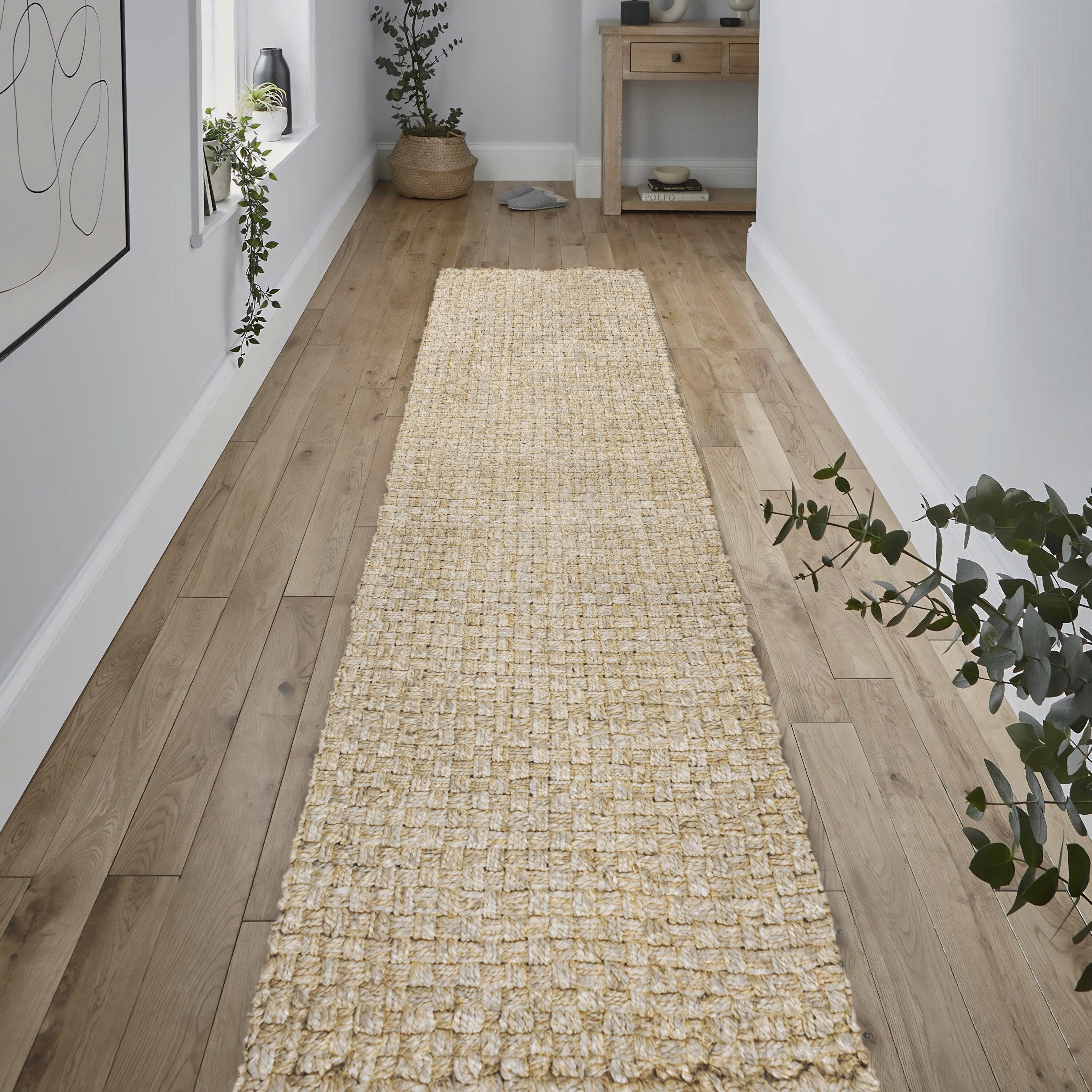 JONATHAN Y Hiro Hand Woven Boucle Chunky Jute Area Rug