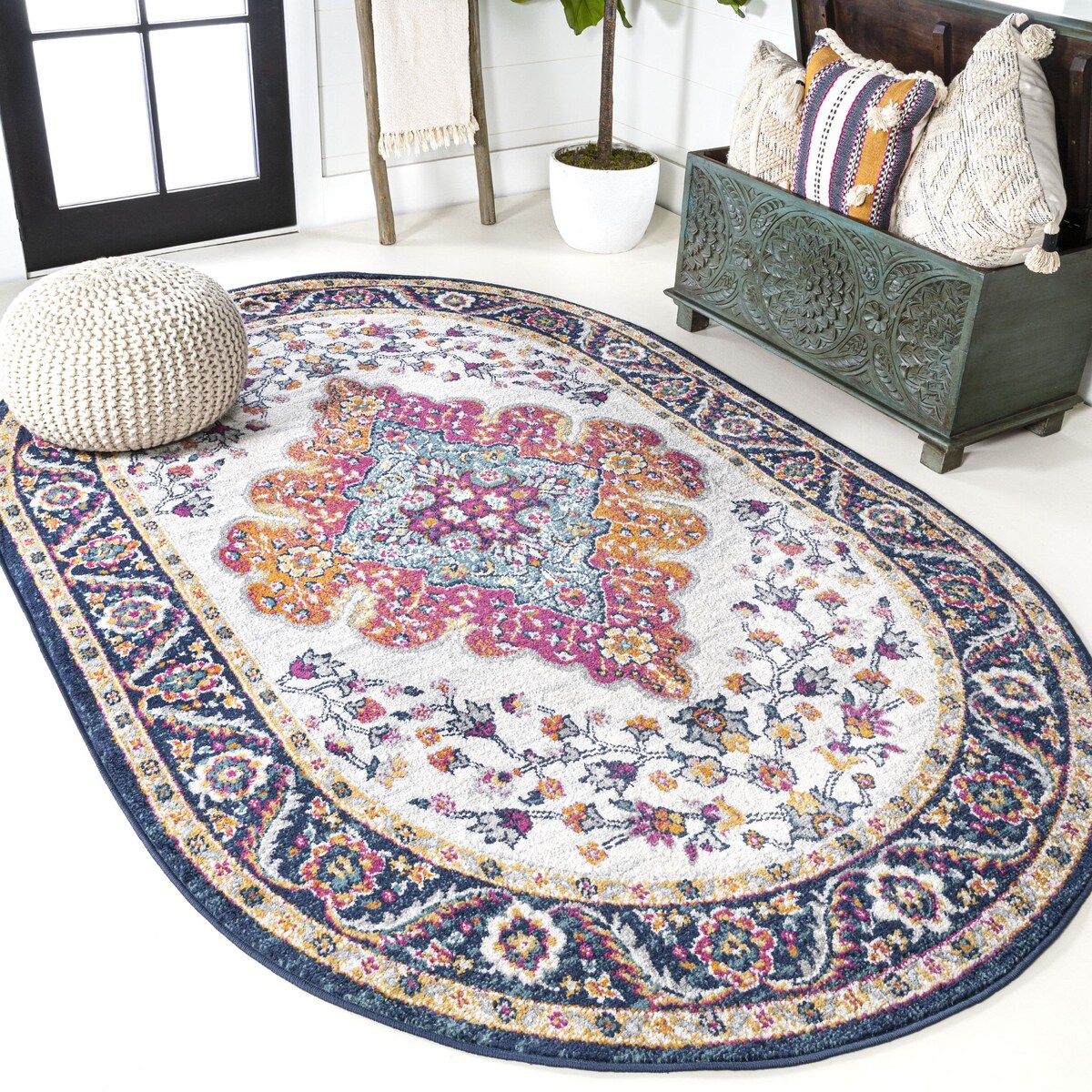 JONATHAN Y Inigo FLAIR Boho Vintage Medallion Area Rug